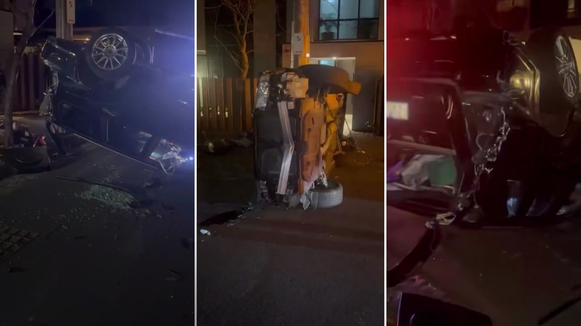 Teen girls arrested after allegedly stolen car crashes into parked vehicles and flips in Brighton, Melbourne image 2