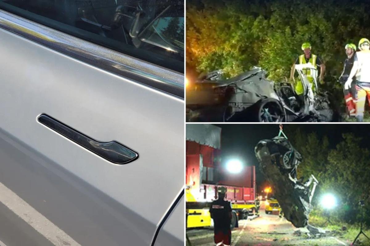 Tesla Tragedy Kills Three Including Two Young Kids As Electric Door Handles Block Desperate Rescue Efforts. second image