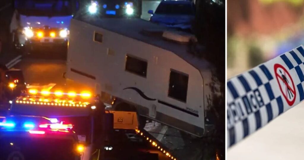 Trapped Kids Miraculously Unhurt as Stolen Caravan Crashes into Ditch on Gold Coast