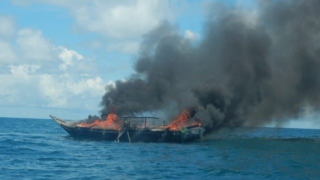Border Force Torches Five Illegal Boats in Queensland