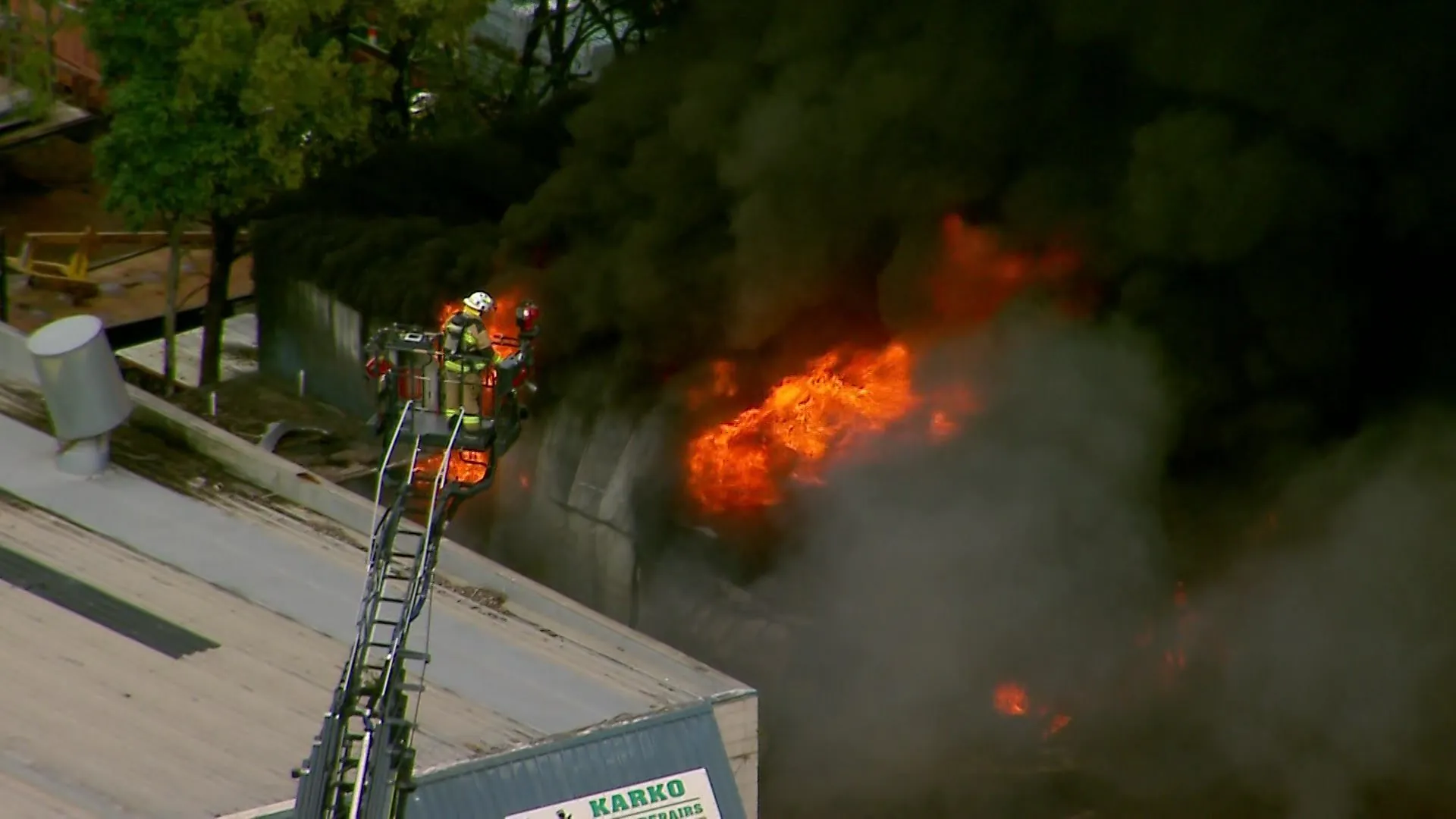 Tyre Shop Blaze Engulfs Logan, Brisbane in Fierce Inferno - Second Image