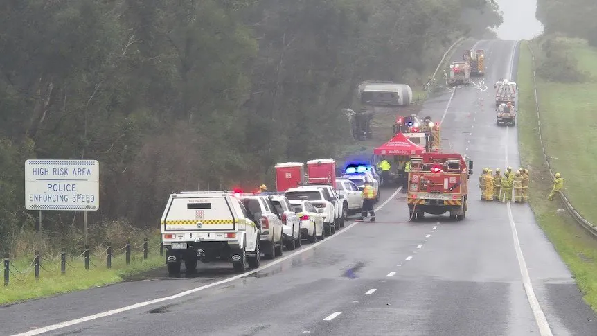 Truck Driver Killed in Fiery Crash on Princes Freeway - Second Image