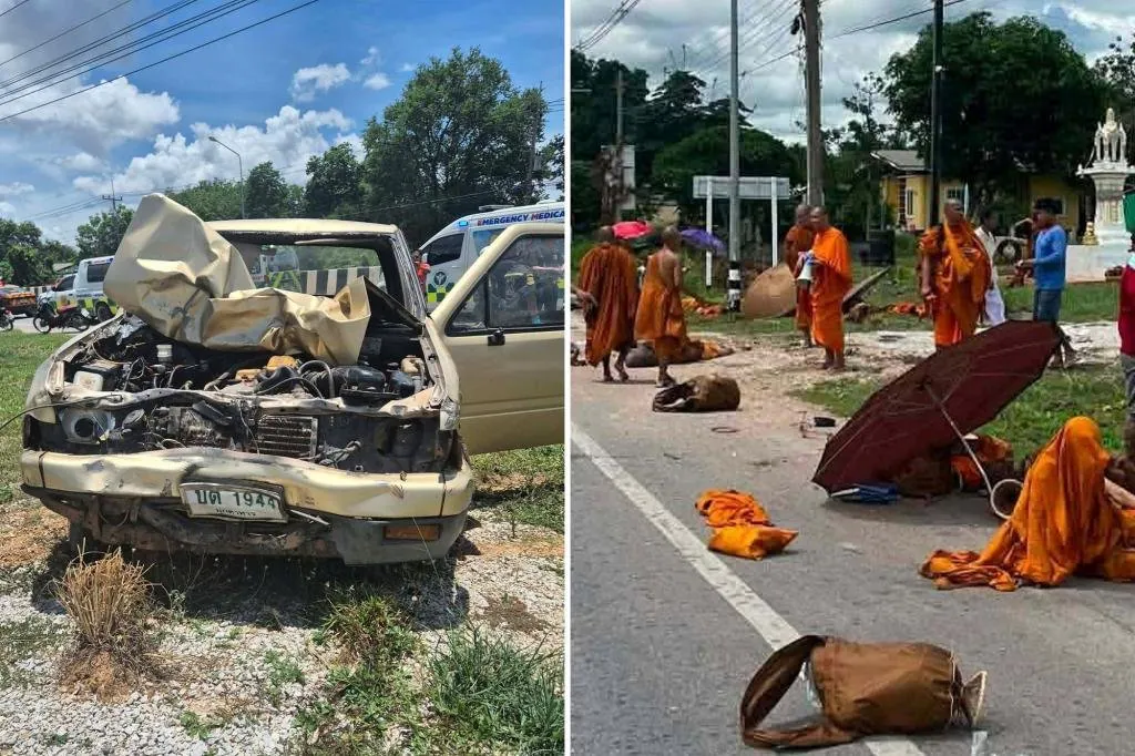Boys' Bloody Rampage Truck Slams into Monks, Kills 8 in Thailand - Second Image