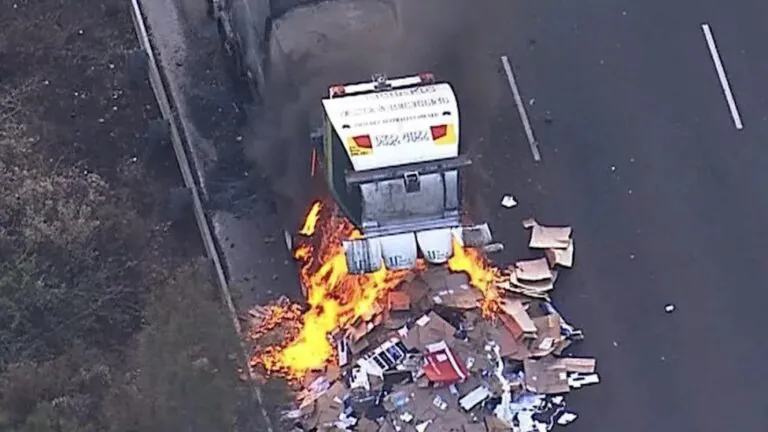 Rubbish Truck Brings Aussie Highway to Standstill