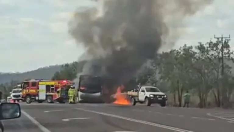 School Bus Inferno 18 Students Cheat Death on NT Highway